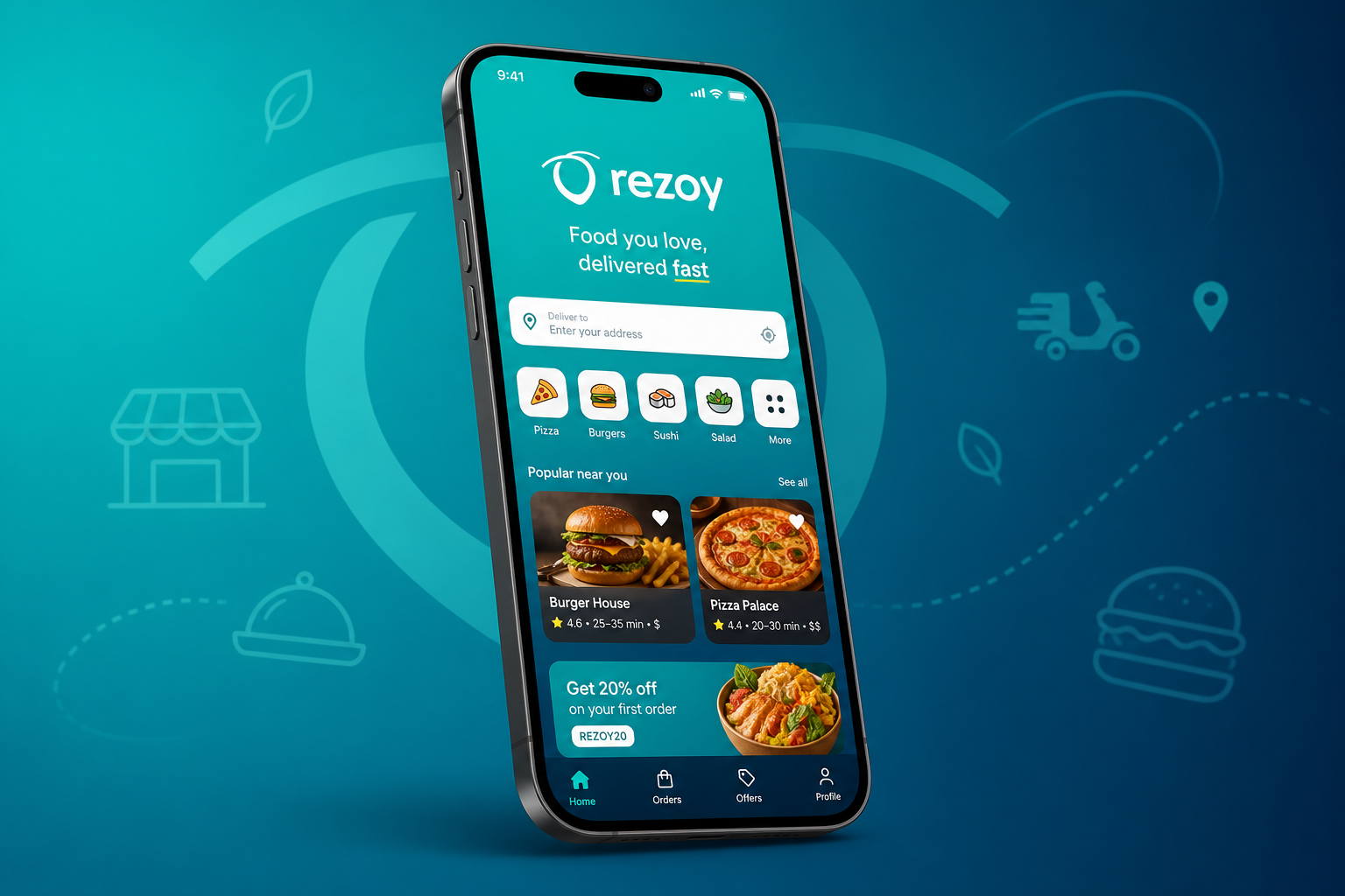 Mobile app mockup